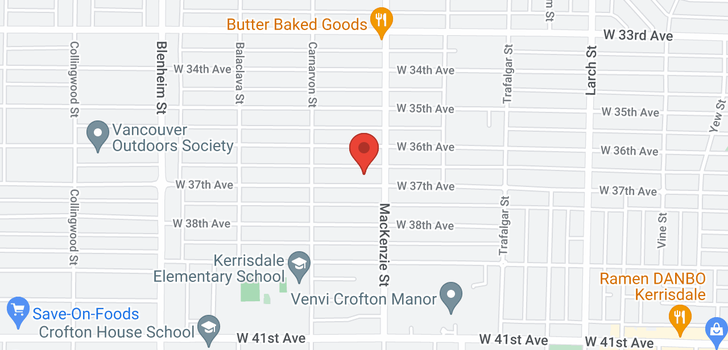 map of 2929 W 37TH AVENUE